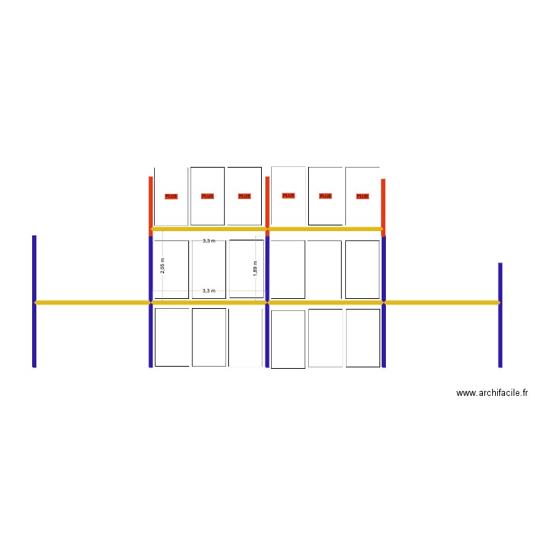 REHAUSSE. Plan de 1 pièce et 7 m2