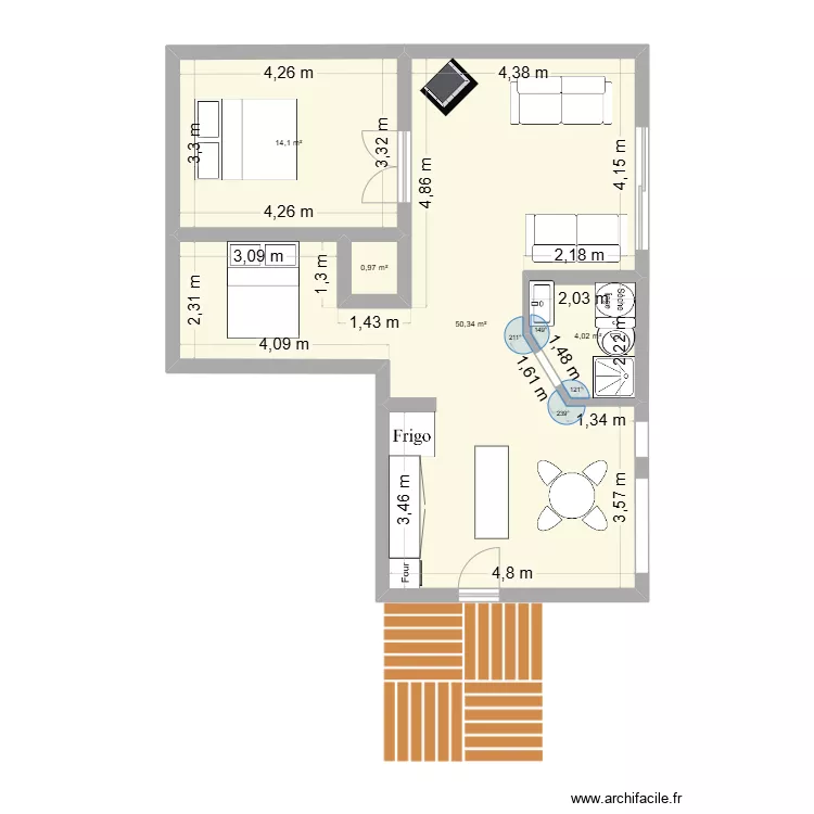 LXV - agrandissement sous sol. Plan de 