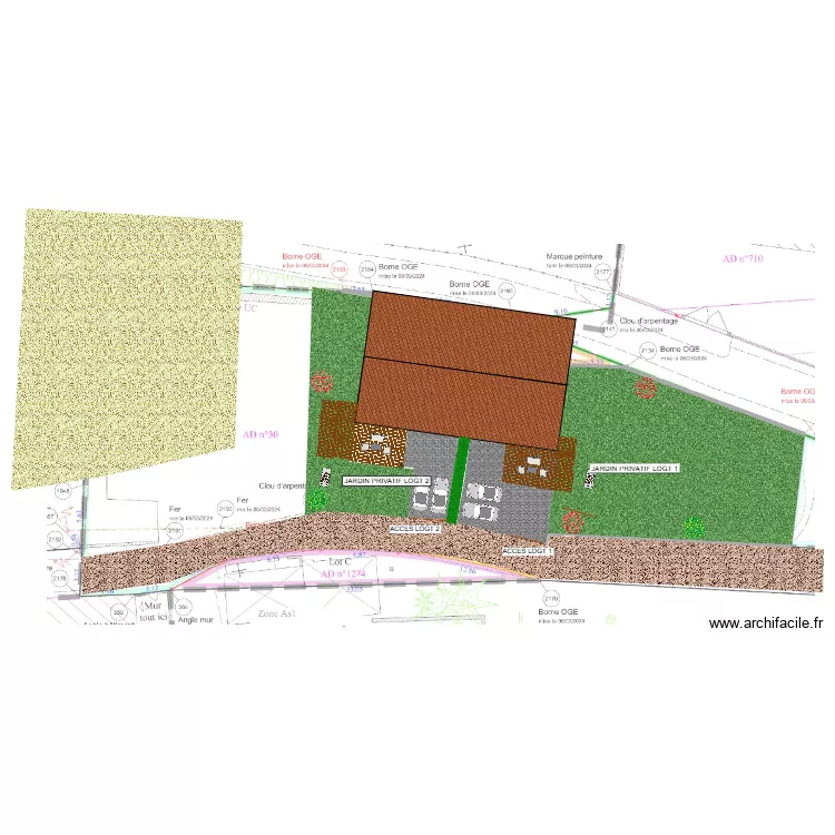 papi. Plan de 3  et 641 m²