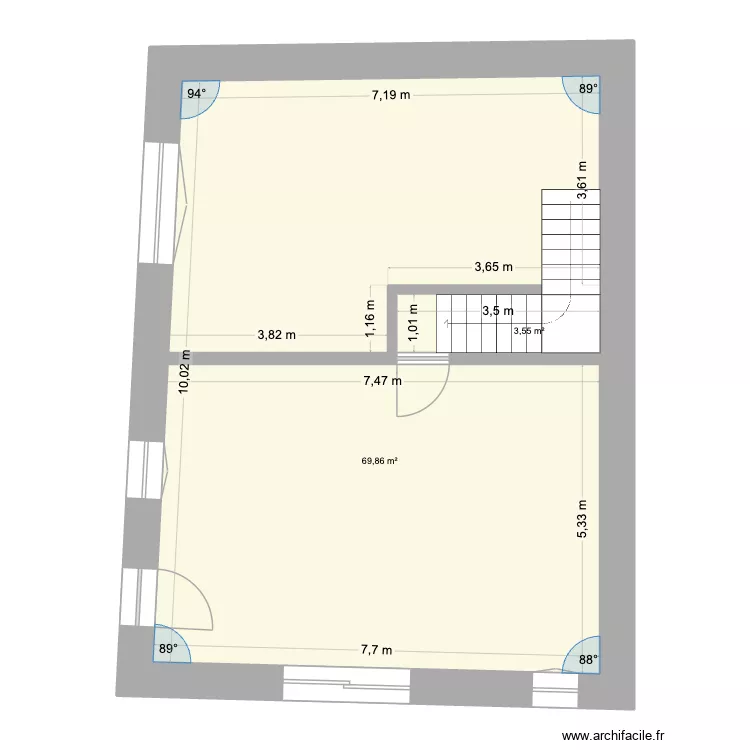 Plan appartement 150m2. Plan de 2  et 73 m²
