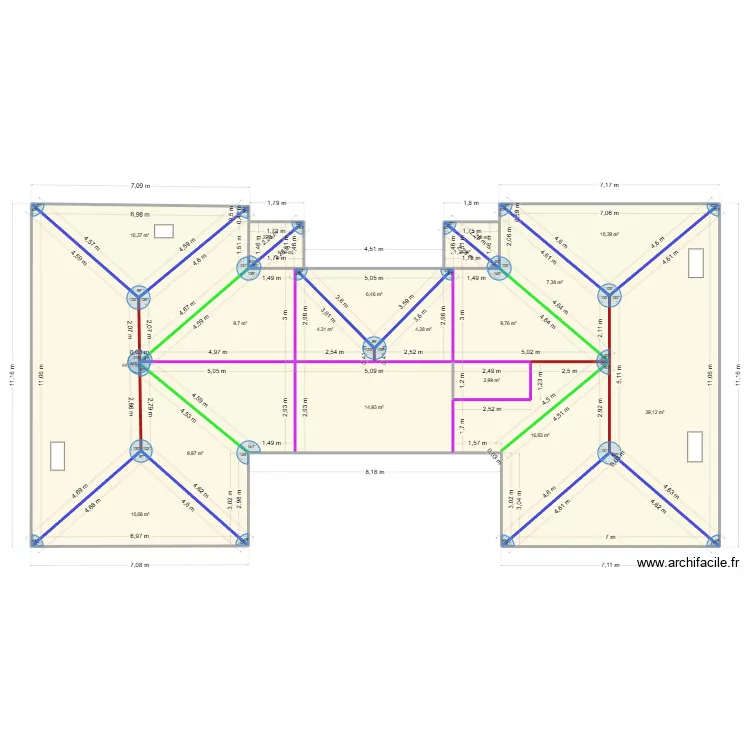 Villa Tamaris. Plan de 