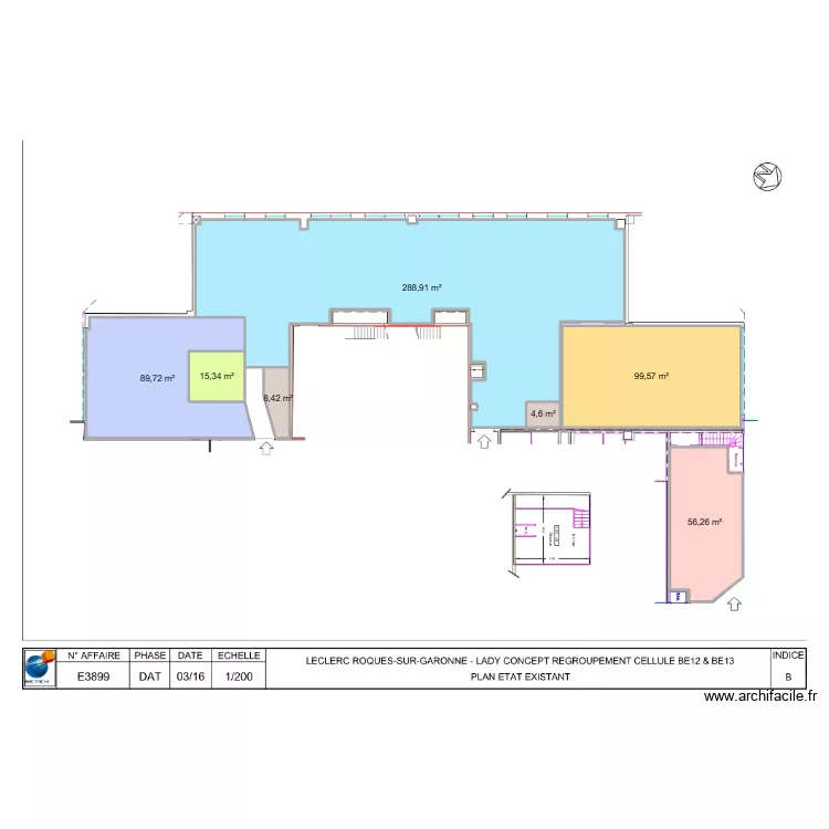 Leclerc Roques. Plan de 7  et 563 m²