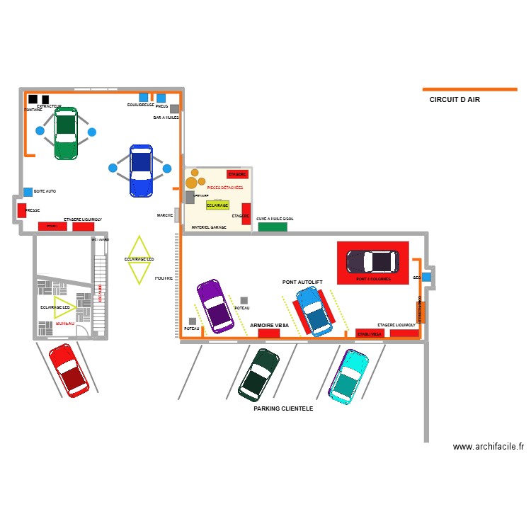GARAGE APRES TRAVAUX ANDANGE. Plan de 1 pièce et 21 m2
