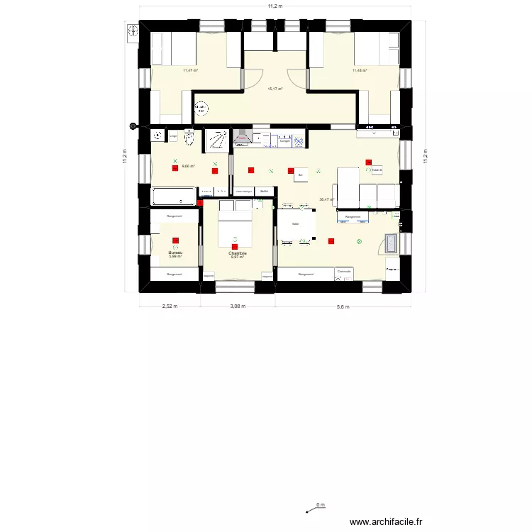 Maison revente. Plan de 