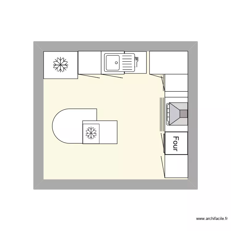 meuble cuisine. Plan de 