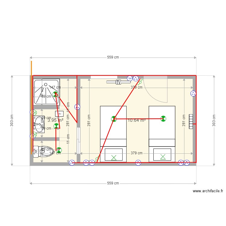 CHAMBRE 3 LA COUE. Plan de 0 pièce et 0 m2