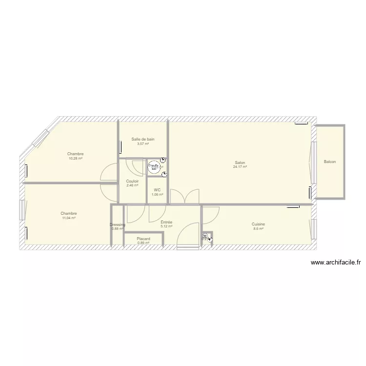 Appartement Rouen . Plan de 