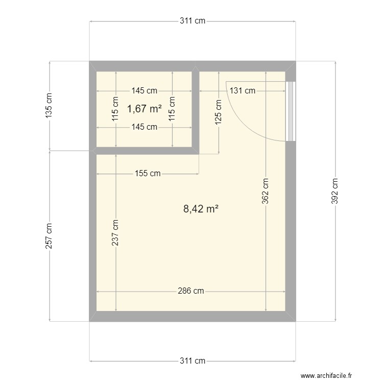 Buanderie. Plan de 2 pièces et 10 m2