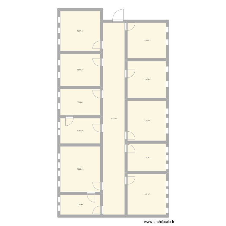 SGC. Plan de 12 pièces et 198 m2