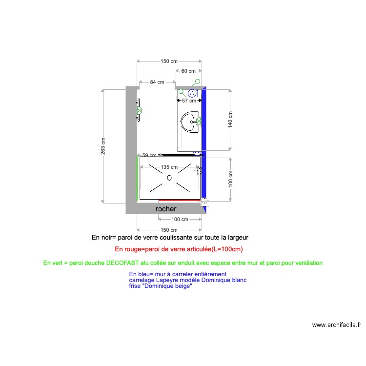 salle de bain RDC 16 janvier 2021. Plan de 0 pièce et 0 m2