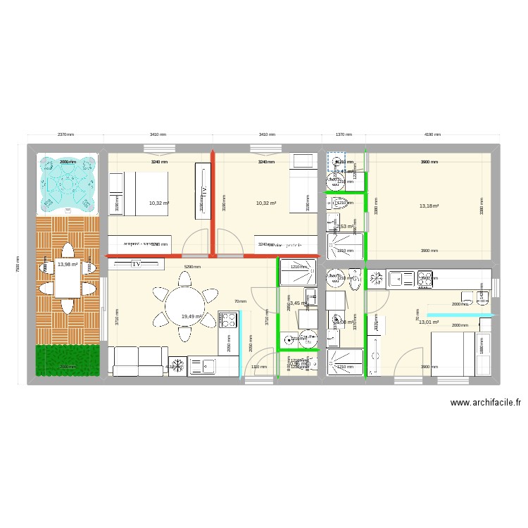 App T3 + 2 Studios. Plan de 0 pièce et 0 m2