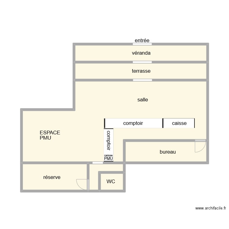 BAR LA CIVETTE TOULON. Plan de 7 pièces et 43 m2