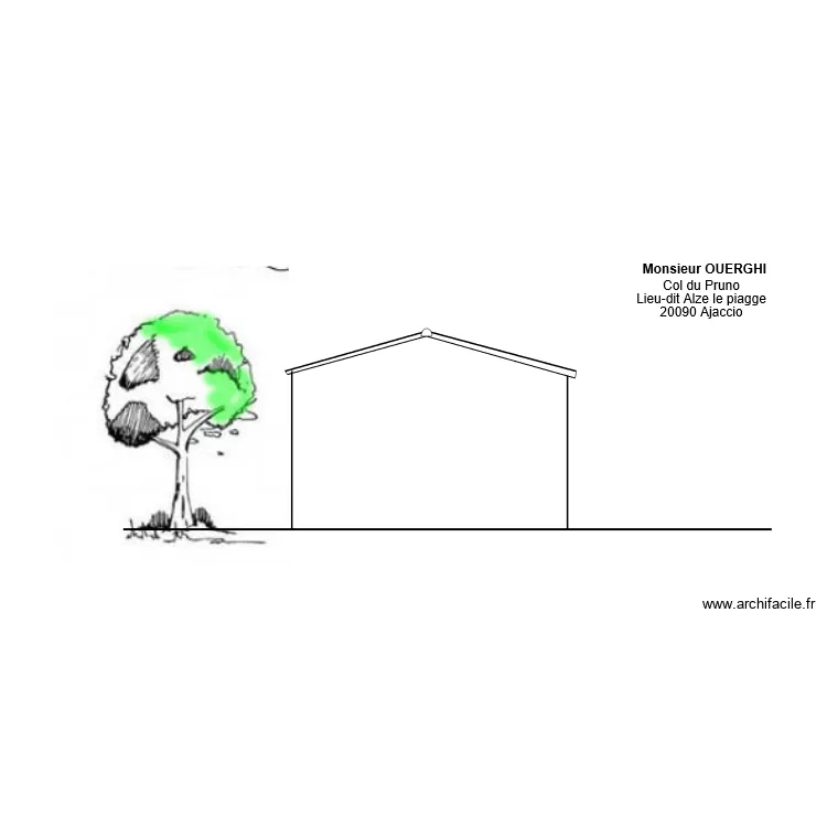 Pignon droit . Plan de 