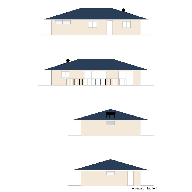 facadess. Plan de 0 pièce et 0 m2