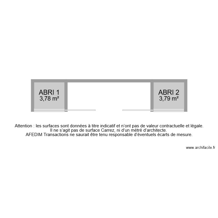 BI 6743 ANNEXES. Plan de 2 pièces et 8 m2