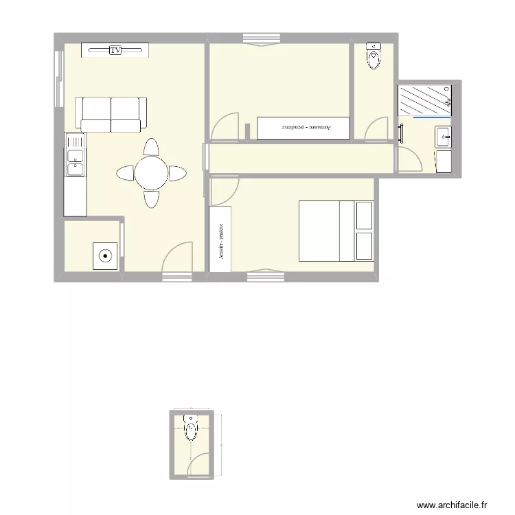 Cl&eacute;mence CAMBI. Plan de 7  et 54 m²