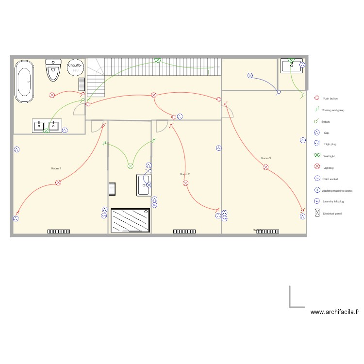 HILL Pessac Etage. Plan de 0 pièce et 0 m2
