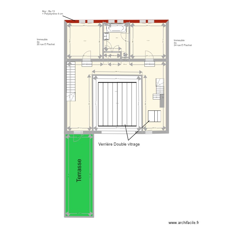 FLACHAT 1 ER. Plan de 8 pièces et 122 m2