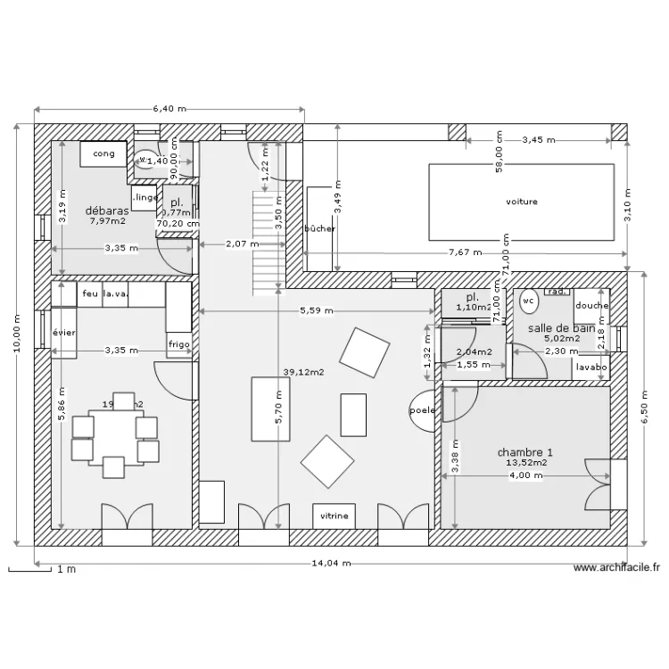 rdc 90 m2. Plan de 