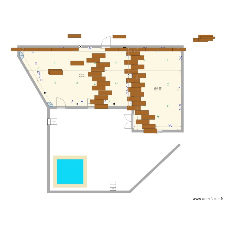 extension 5 fev 22  carrelage 120 x 40. Plan de 0 pièce et 0 m2