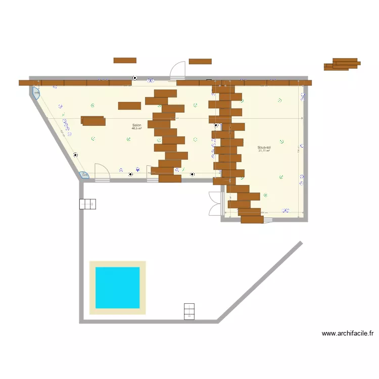 extension 5 fev 22  carrelage 120 x 40. Plan de 