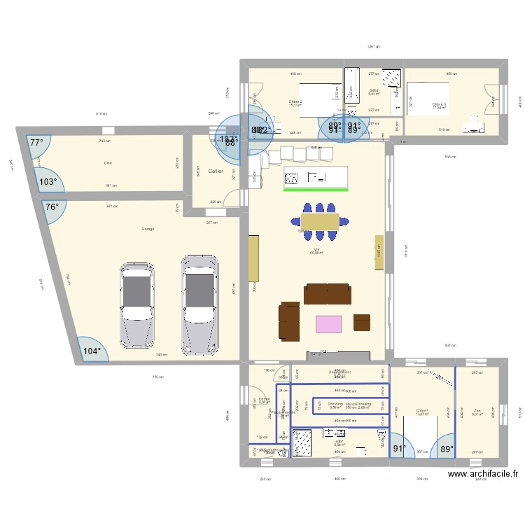 Plan 9. Plan de 16 pièces et 246 m2