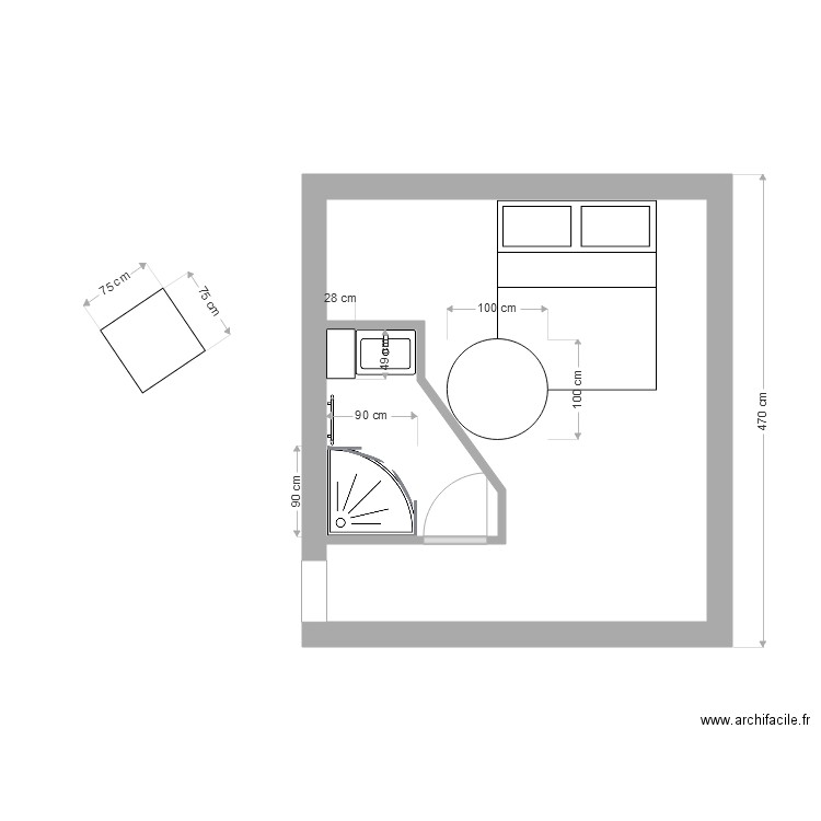 sdb ETAGE V2. Plan de 0 pièce et 0 m2