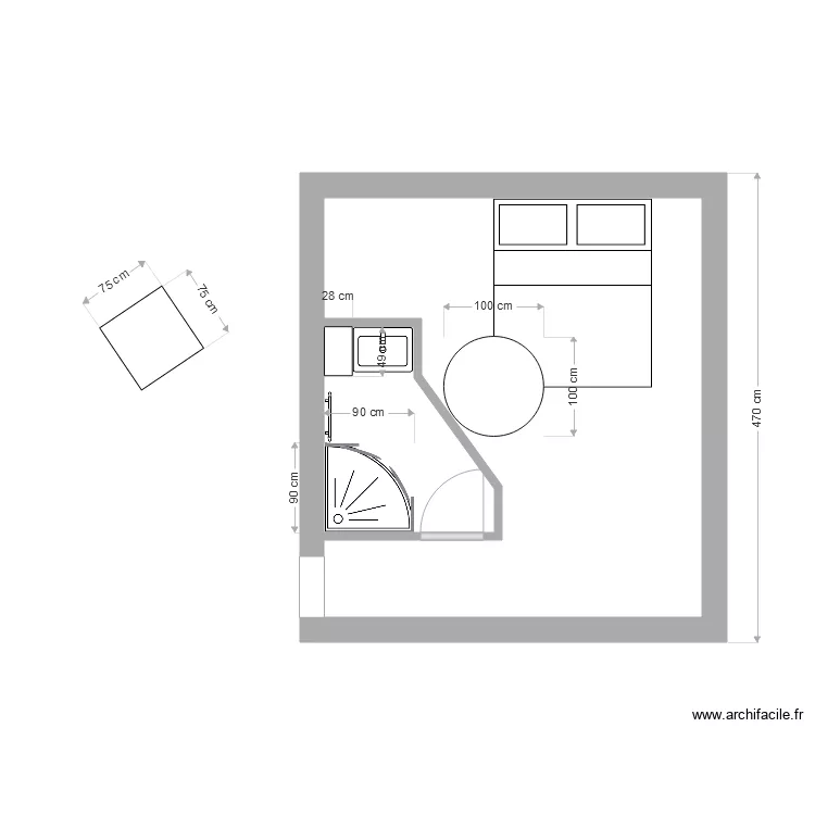 sdb ETAGE V2. Plan de 