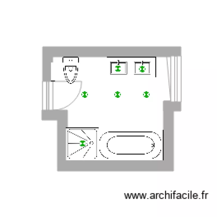 Salle de Bain enfant. Plan de 