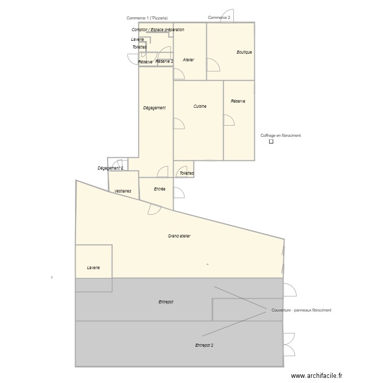 Croquis LARRIE. Plan de 18 pièces et 191 m2