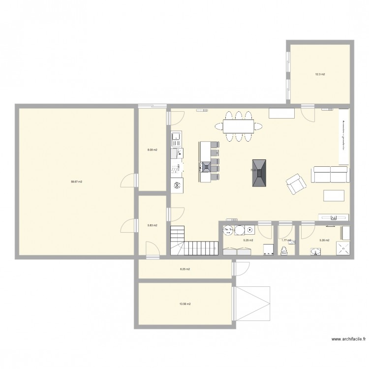 maison hangar. Plan de 0 pièce et 0 m2