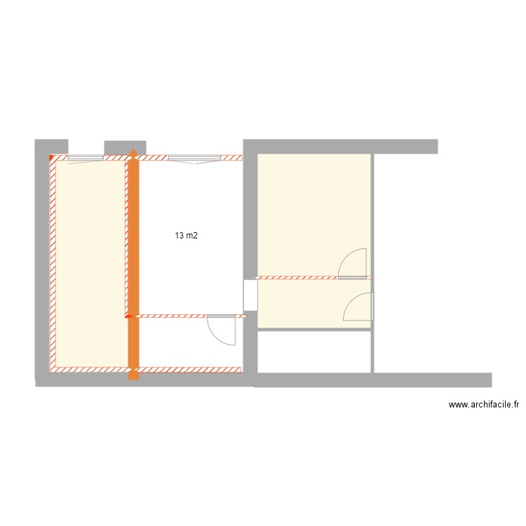 amandine . Plan de 3 pièces et 28 m2