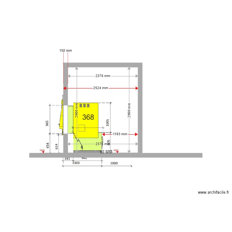 COUPE EXISTANT COUSTELLET 368. Plan de 0 pièce et 0 m2