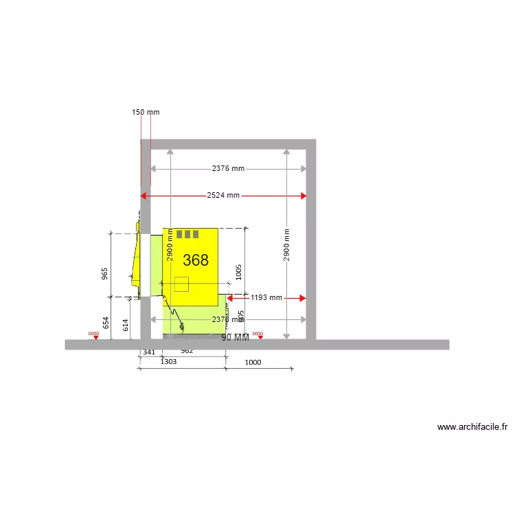 COUPE EXISTANT COUSTELLET 368. Plan de 