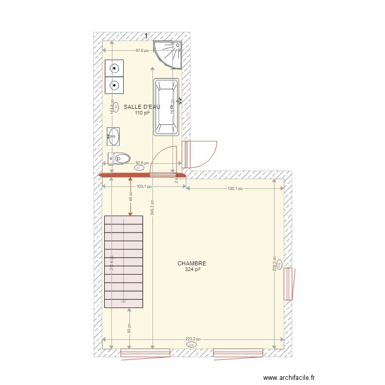 ÉTAGE COMPARATIF . Plan de 0 pièce et 0 m2