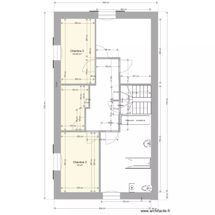 ferme 1er &eacute;tage. Plan de 