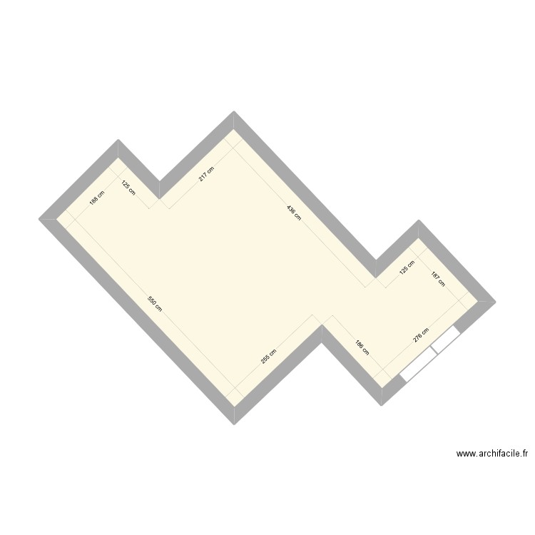 Plan 14 Cour. Plan de 1 pièce et 25 m2