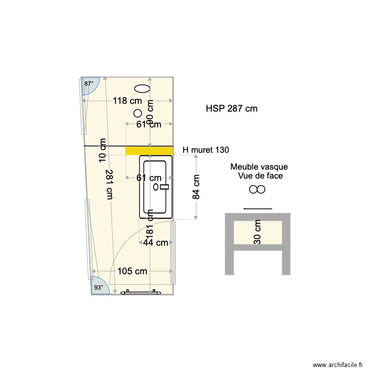 Salle deau Valentin Vue de dessus. Plan de 0 pièce et 0 m2