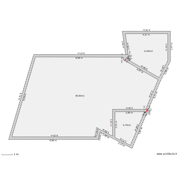 étage 1 55 plancher . Plan de 0 pièce et 0 m2