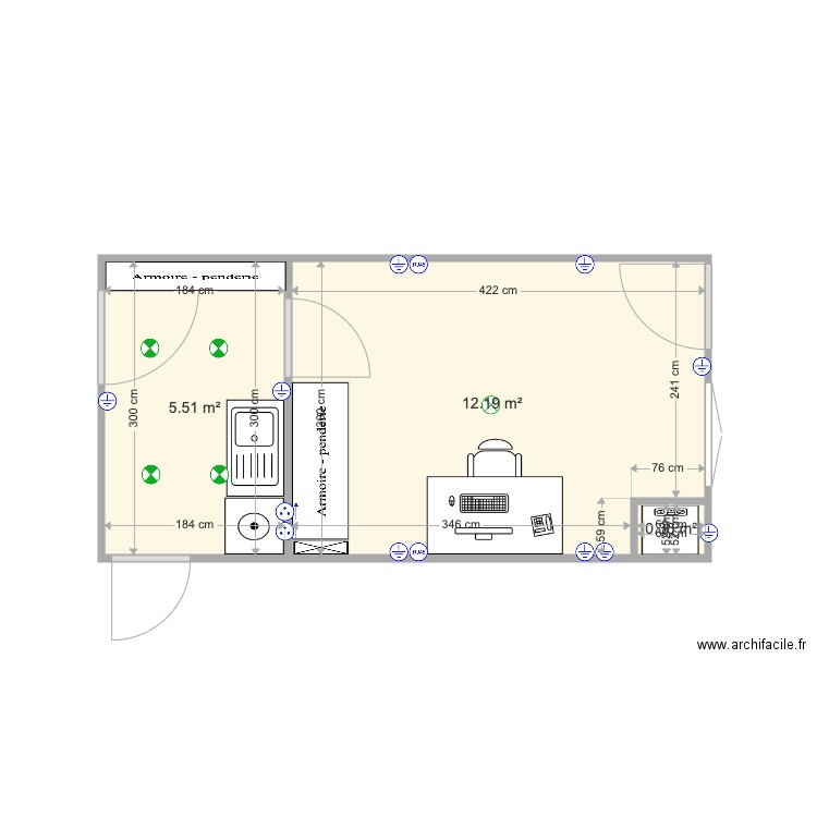 agrandissement maison V2. Plan de 0 pièce et 0 m2