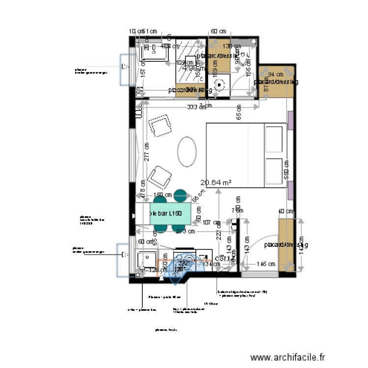 Plan projet 3 appartement MOLINARO. Plan de 0 pièce et 0 m2