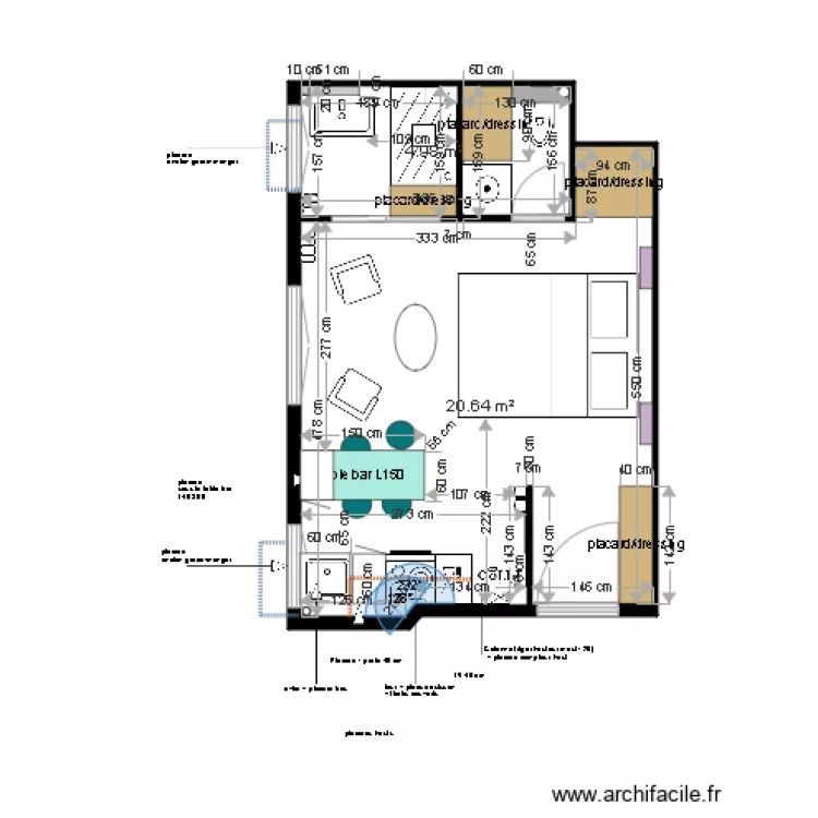 Plan projet 3 appartement MOLINARO. Plan de 