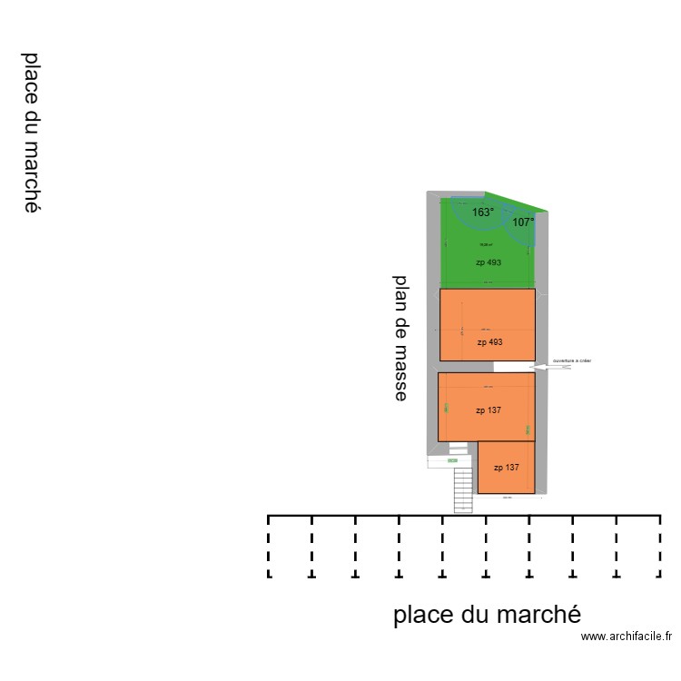 extension 1.0. Plan de 1 pièce et 19 m2