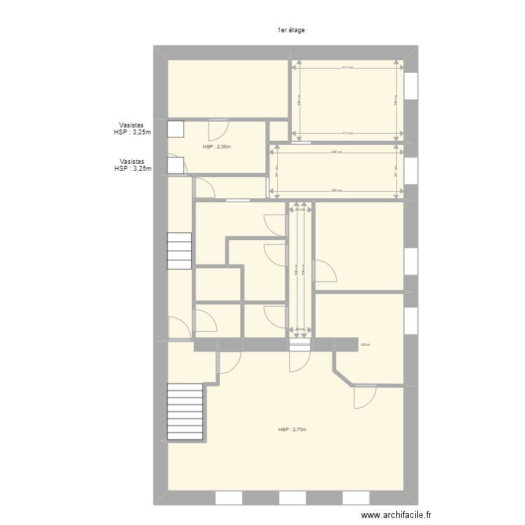 OCHER - BUIS. Plan de 17 pièces et 128 m2