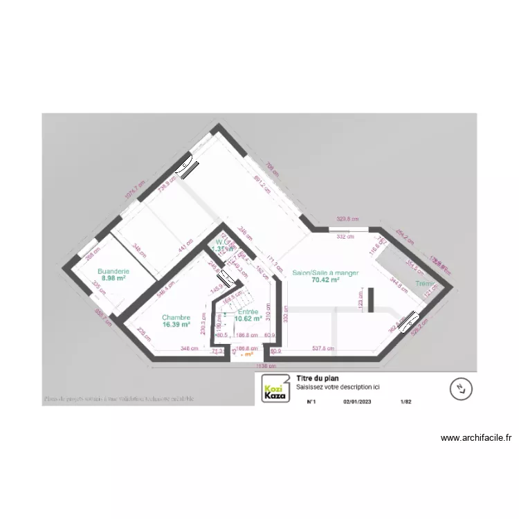 MAISON PLANS GALLAT RDC . Plan de 