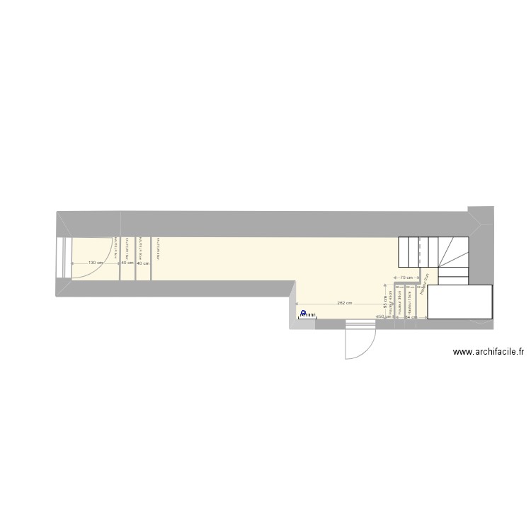COURBET RDC Maçonnerie coupe couloir. Plan de 0 pièce et 0 m2