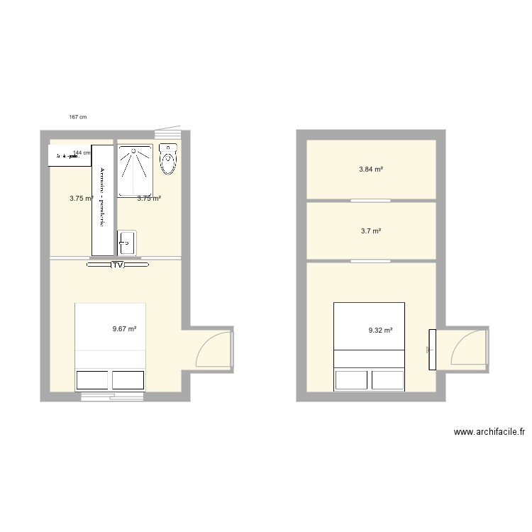 chambre 3. Plan de 0 pièce et 0 m2