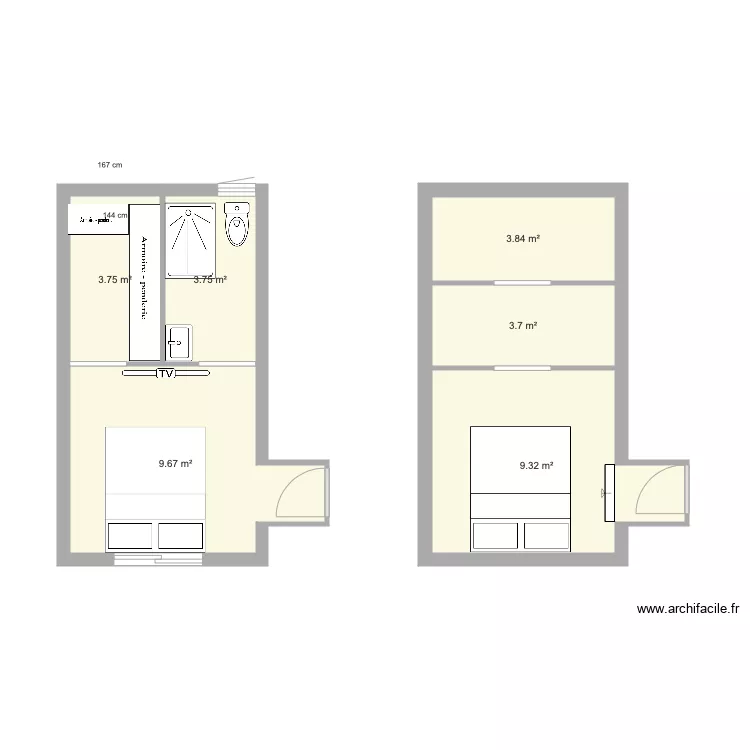 chambre 3. Plan de 
