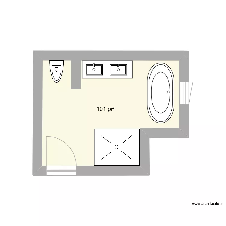 salle de bain. Plan de 1 et 9 m² salle de bain. Plan de 1 et 9 m²