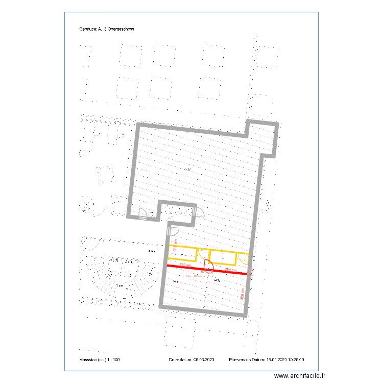 Cloison ZH Airport. Plan de 3 pièces et 121 m2